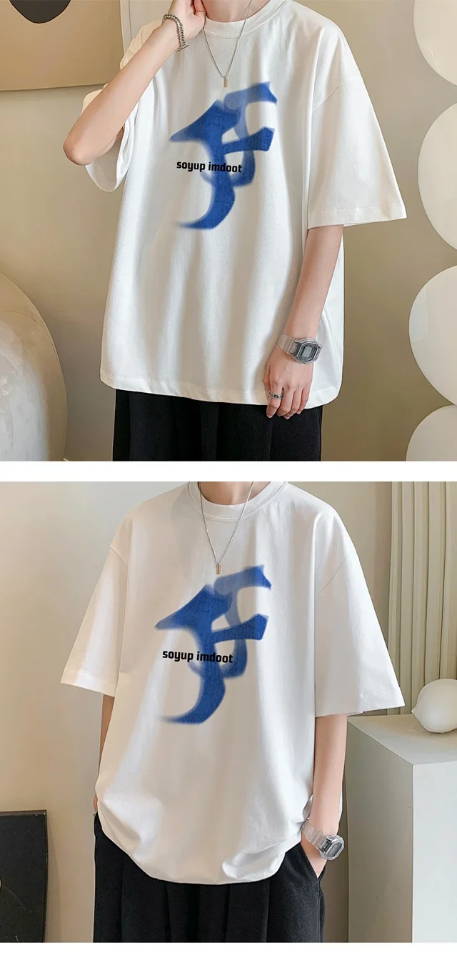 Men's Loose Graphic Print T-Shirt Detail