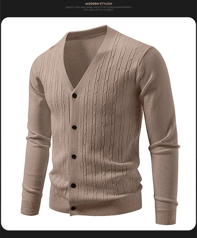 Men's Korean Knit Cardigan Detail