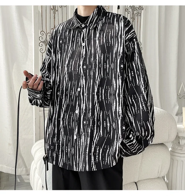 Men's Hip Hop Long Sleeve Shirt Detail