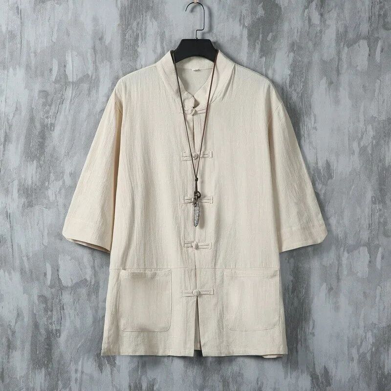 Feng Men's Short Sleeve Chinese Shirt