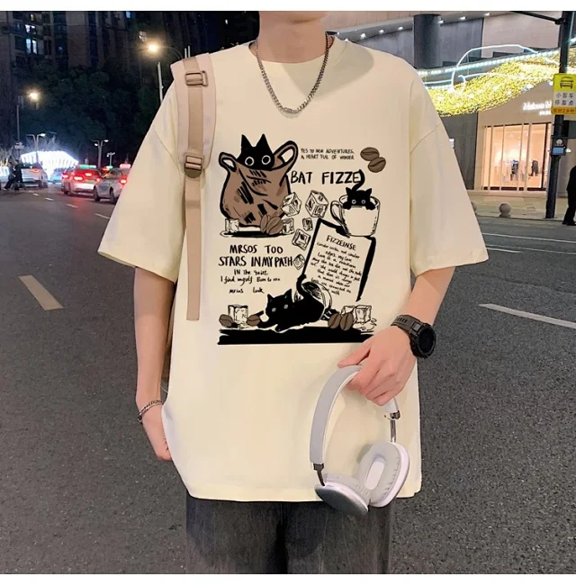 Men's Heavyweight Cotton Cartoon Youth Tee Detail