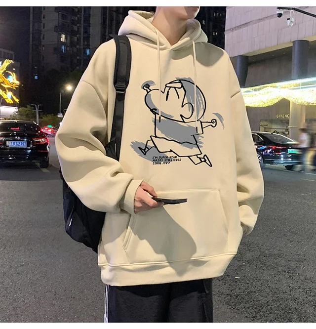 Men's Cotton Hoodie Cartoon Youth Loose Detail