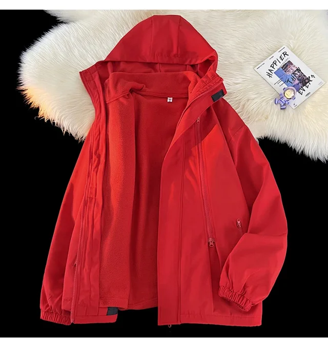 Windproof Waterproof Fleece-Lined Couple's 3-in-1 Jacket Detail