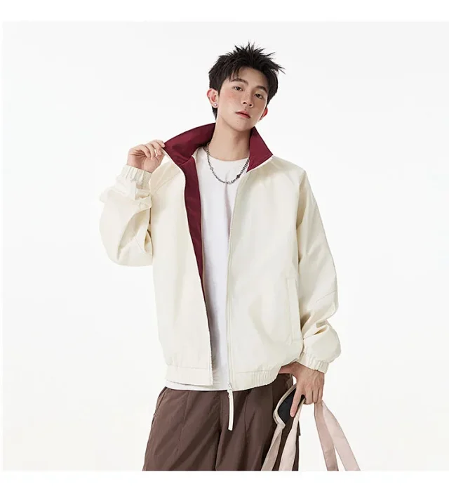 Cleanfit Color Block Retro Baseball Jacket Detail