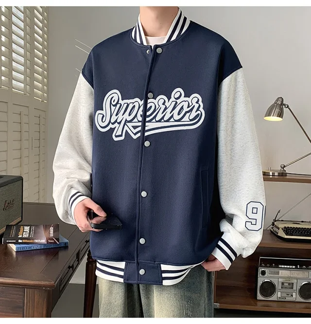 Men's Stand-Collar Single-Breasted Cardigan Detail