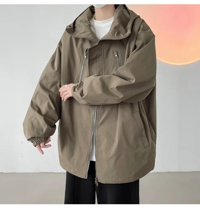 Black Warrior Men's Hooded Utility Jacket Detail