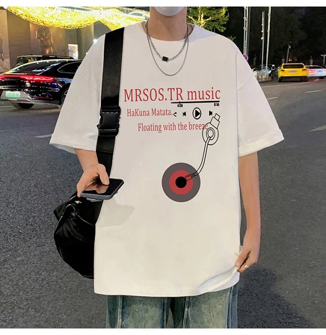 Men's Heavyweight Cotton Retro Short-Sleeve Tee Detail