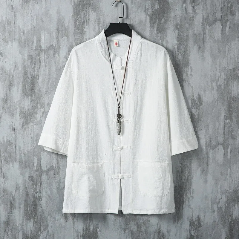 Feng Men's Short Sleeve Chinese Shirt