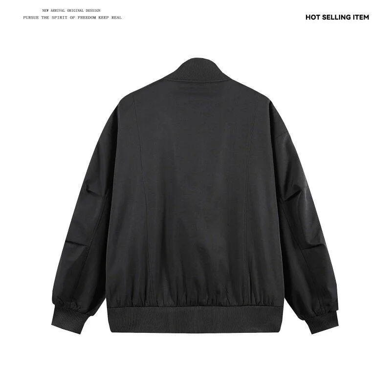 Men's Iridescent Satin Stand Collar Jacket