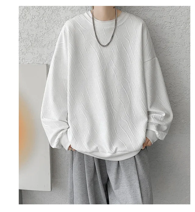 Men's Loose Textured Long Sleeve Tee Detail