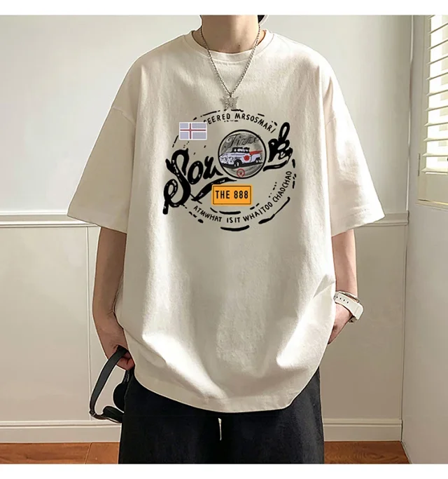 Men's Summer Casual Round Neck Tee Detail