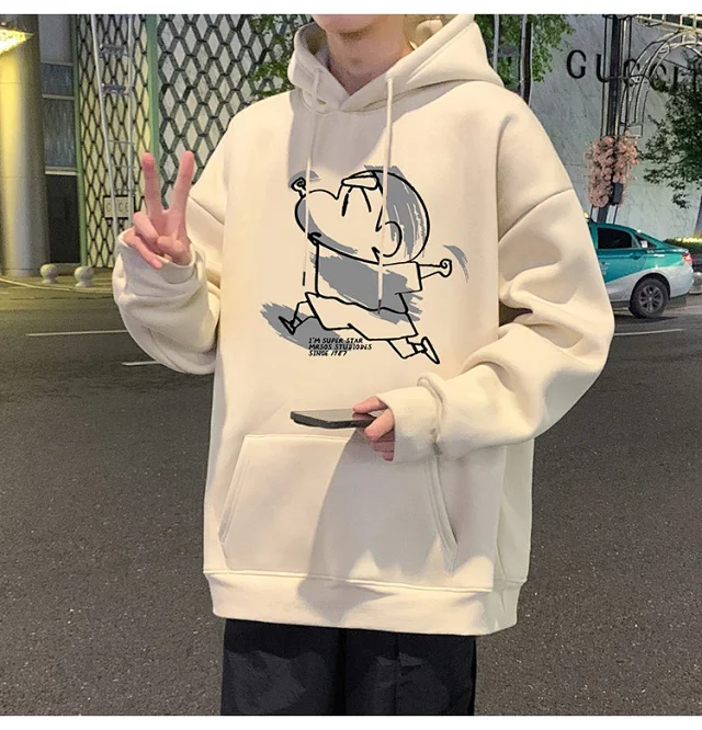 Men's Cotton Hoodie Cartoon Youth Loose Detail