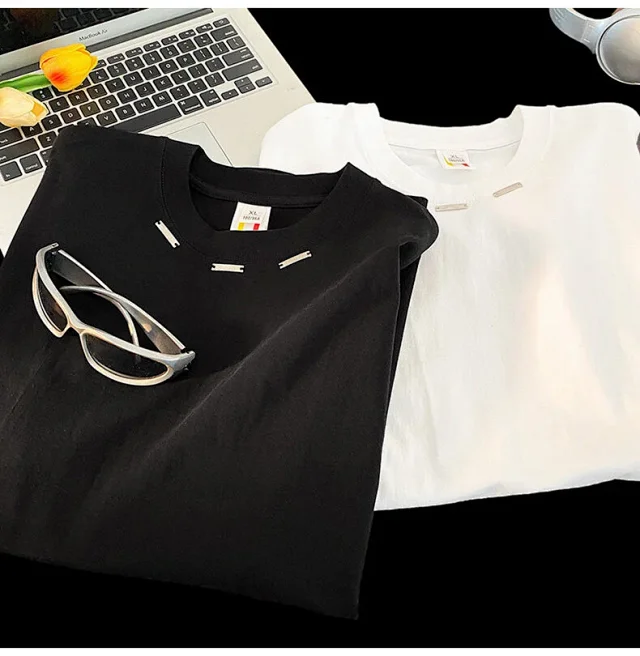 2025 Summer Men's Heavyweight Square-Shoulder T-Shirt Detail