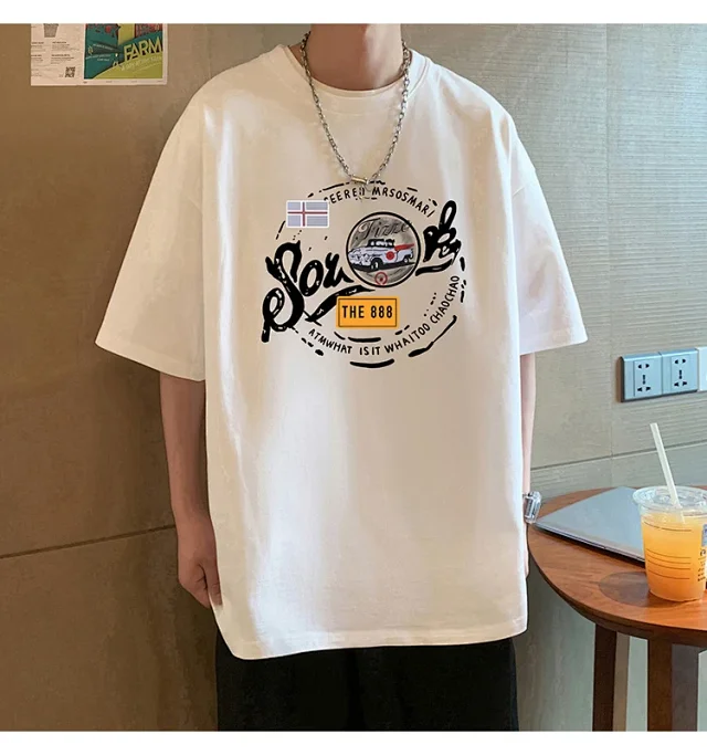 Men's Summer Casual Round Neck Tee Detail