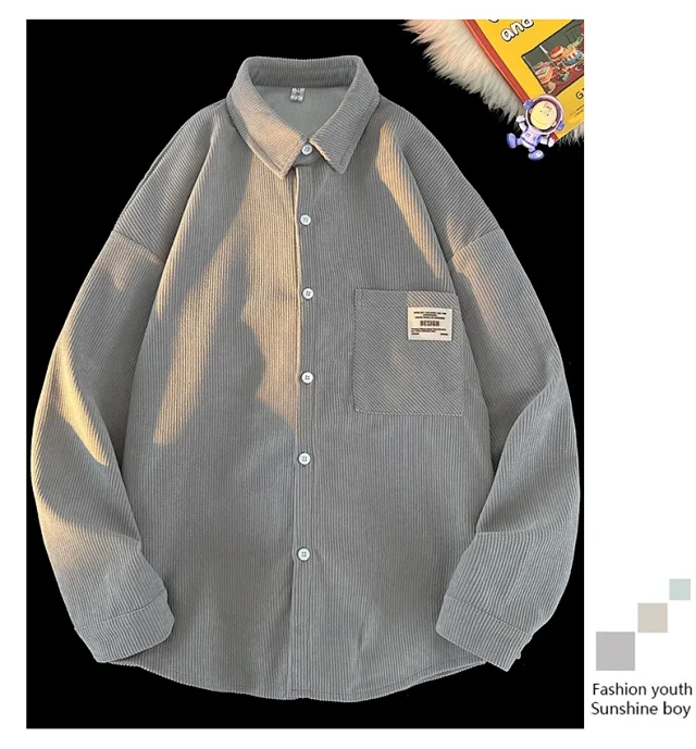 Japanese Vintage Men's Corduroy Shirt Detail