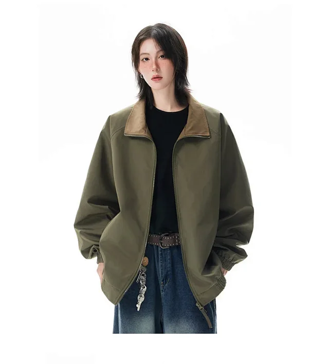 Cleanfit Color Block Retro Baseball Jacket Detail