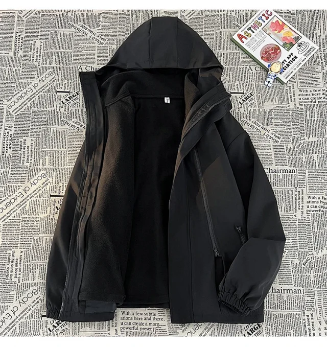 Windproof Waterproof Fleece-Lined Couple's 3-in-1 Jacket Detail