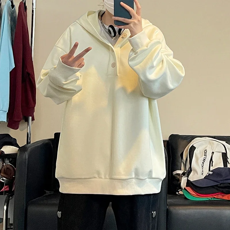 American Hip-Hop Men's Heavyweight Button Hoodie