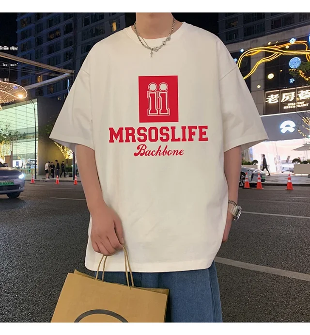 Men's Heavyweight Cotton Oversized T-Shirt Detail