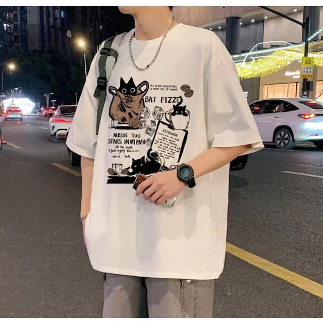 Men's Heavyweight Cotton Cartoon Youth Tee Detail