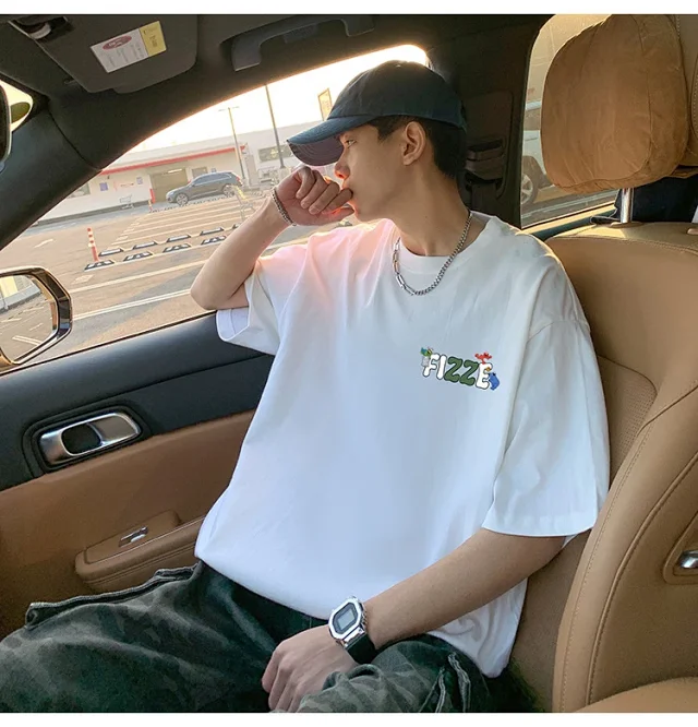 Men's Heavyweight Cotton Loose Fit Tee Detail