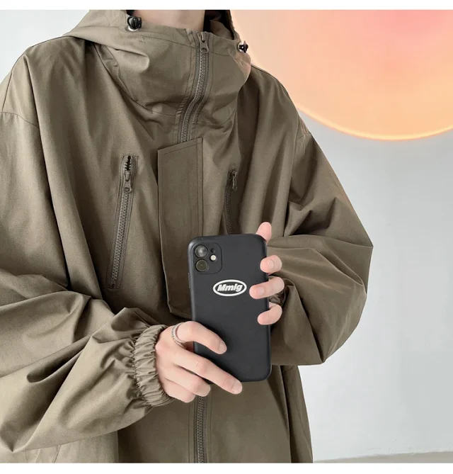 Black Warrior Men's Hooded Utility Jacket Detail