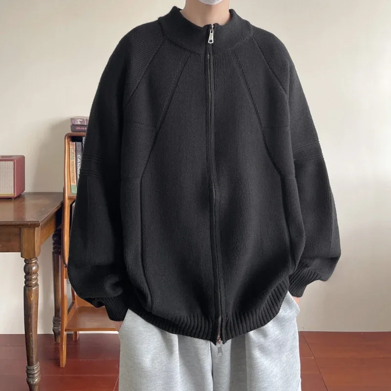 Men's Japanese Loose Zip Knit Cardigan
