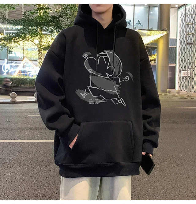 Men's Cotton Hoodie Cartoon Youth Loose Detail