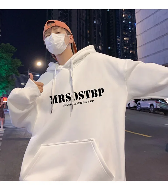Men's Heavy Fleece Retro Hoodie Oversized Detail