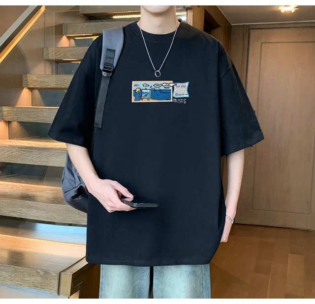 Men's Heavyweight Cotton T-Shirt Plus Size Detail