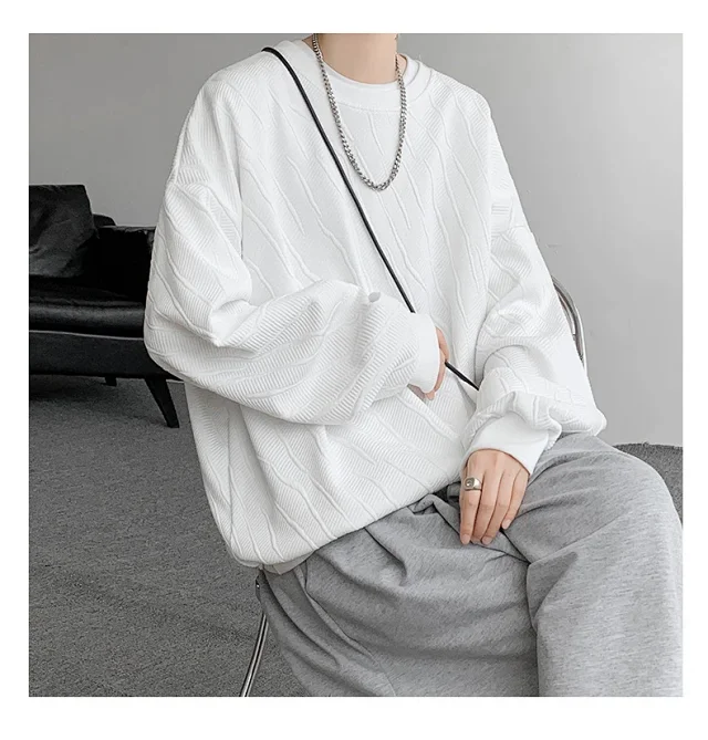 Men's Loose Textured Long Sleeve Tee Detail