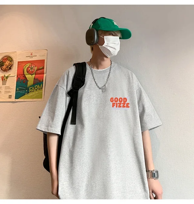 Men's Summer Oversize Round Neck Tee Detail