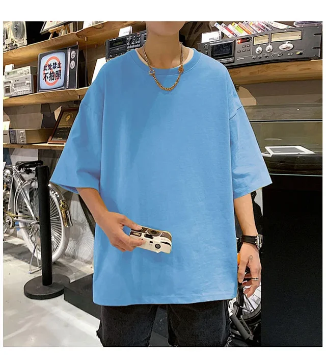 Men's Heavyweight Cotton Summer T-Shirt Two-Pack Detail