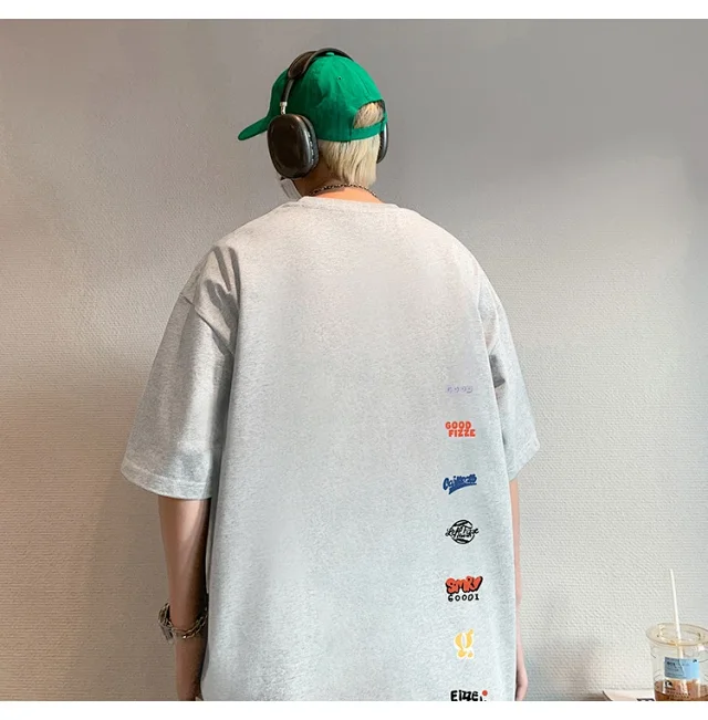 Men's Summer Oversize Round Neck Tee Detail