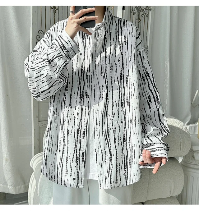 Men's Hip Hop Long Sleeve Shirt Detail