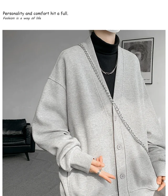 Men's Spring/Fall Cotton Knit Cardigan Detail
