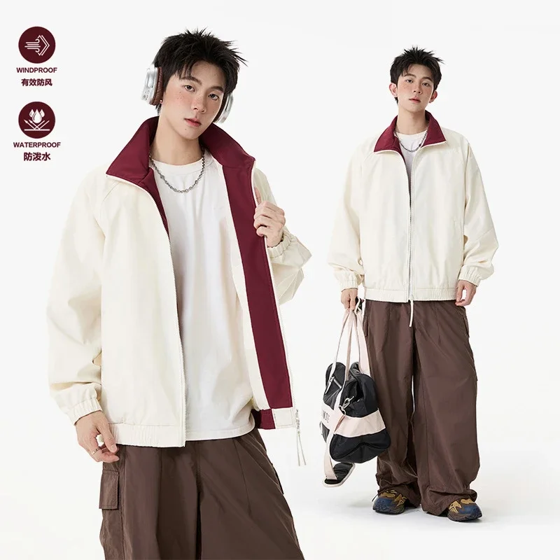 Cleanfit Color Block Retro Baseball Jacket