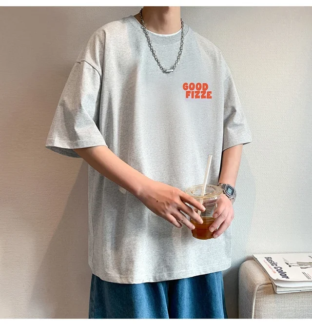Men's Summer Oversize Round Neck Tee Detail