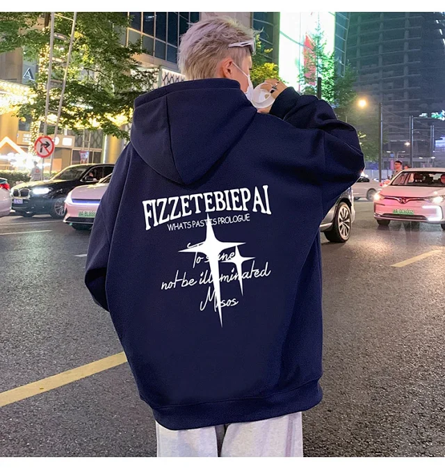 Men's Heavy Fleece Retro Hoodie Oversized Detail