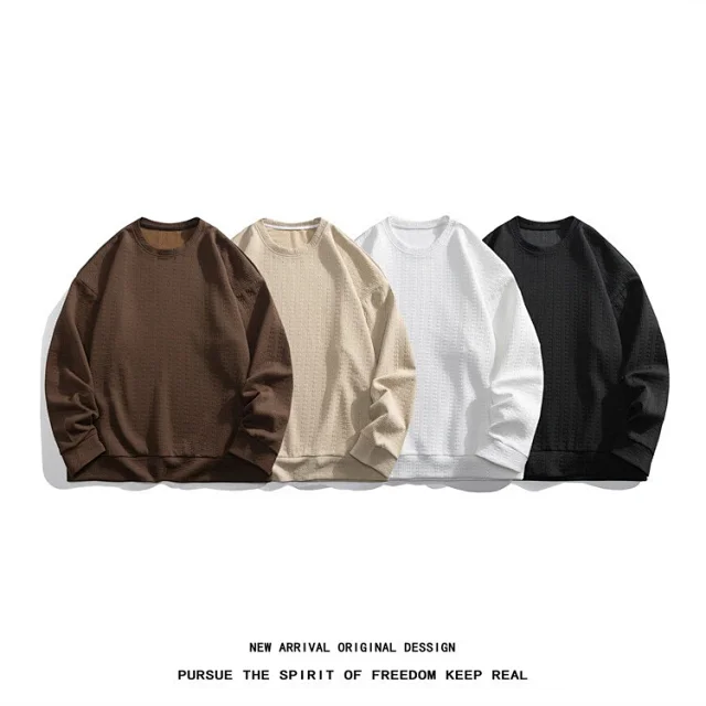 Men's Long Sleeve Textured Vintage Sweatshirt Detail