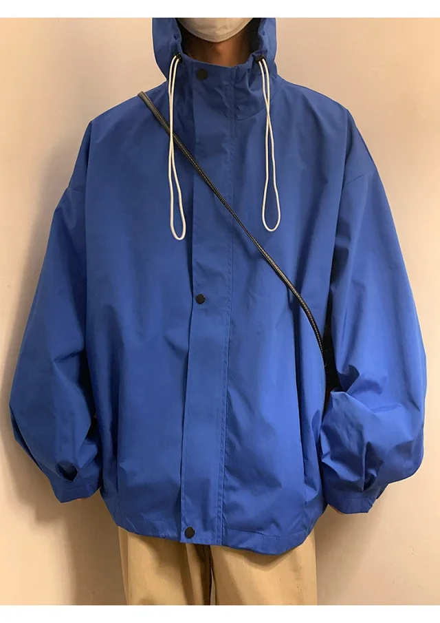 Autumn/Winter Men's HK Loose Casual Hooded Jacket Detail