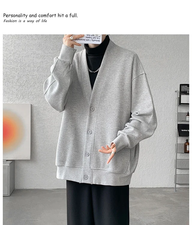Men's Spring/Fall Cotton Knit Cardigan Detail