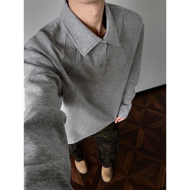 Men's Heavyweight Boxy Deconstructed Long-Sleeve Polo