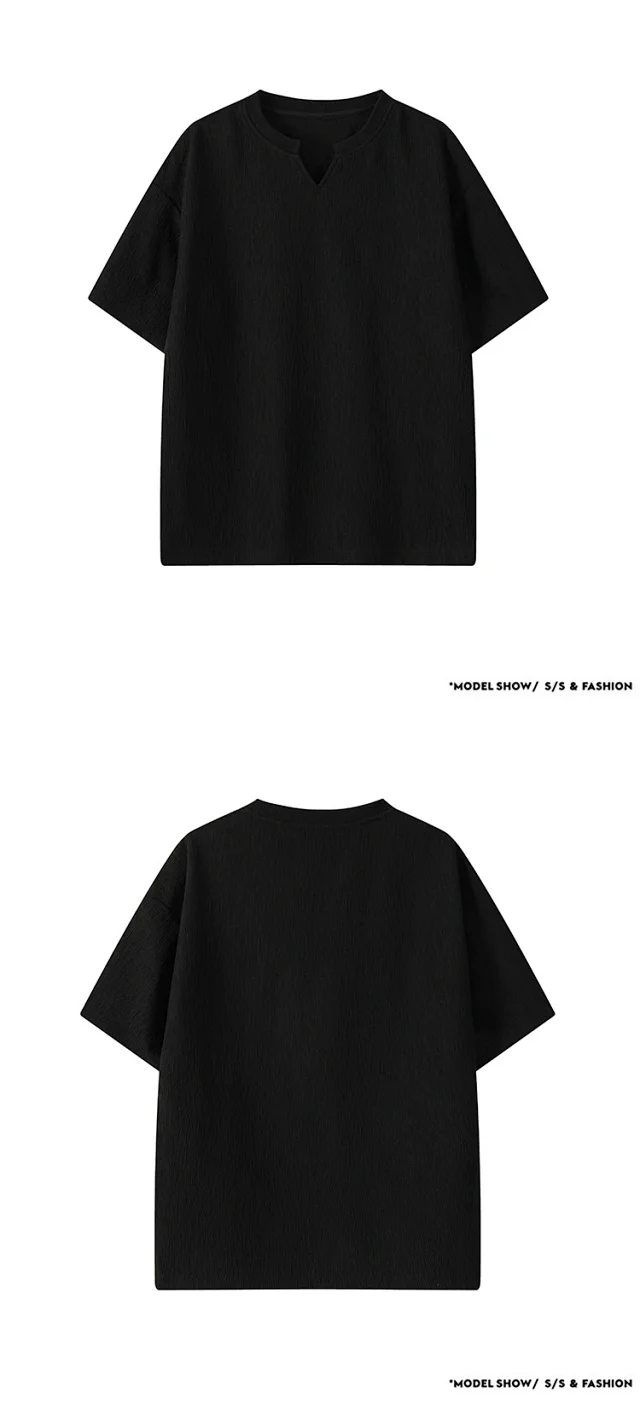 CleanFit Men's Plus Size Quick-Dry V-Neck Detail