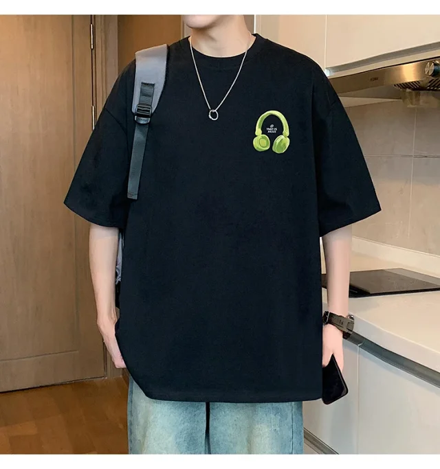Oversized Men's Cotton Short Sleeve Tee Detail
