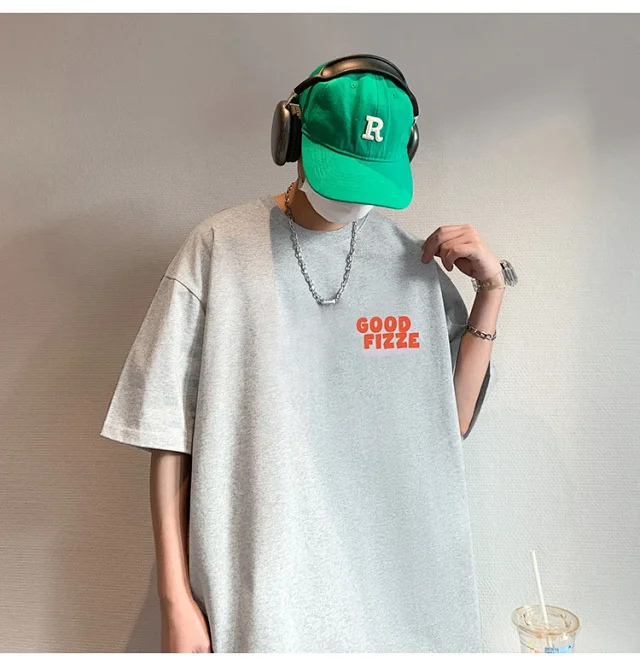 Men's Summer Oversize Round Neck Tee Detail