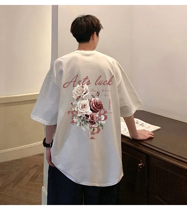 Men's New Summer Oversized Cotton T-Shirt Detail