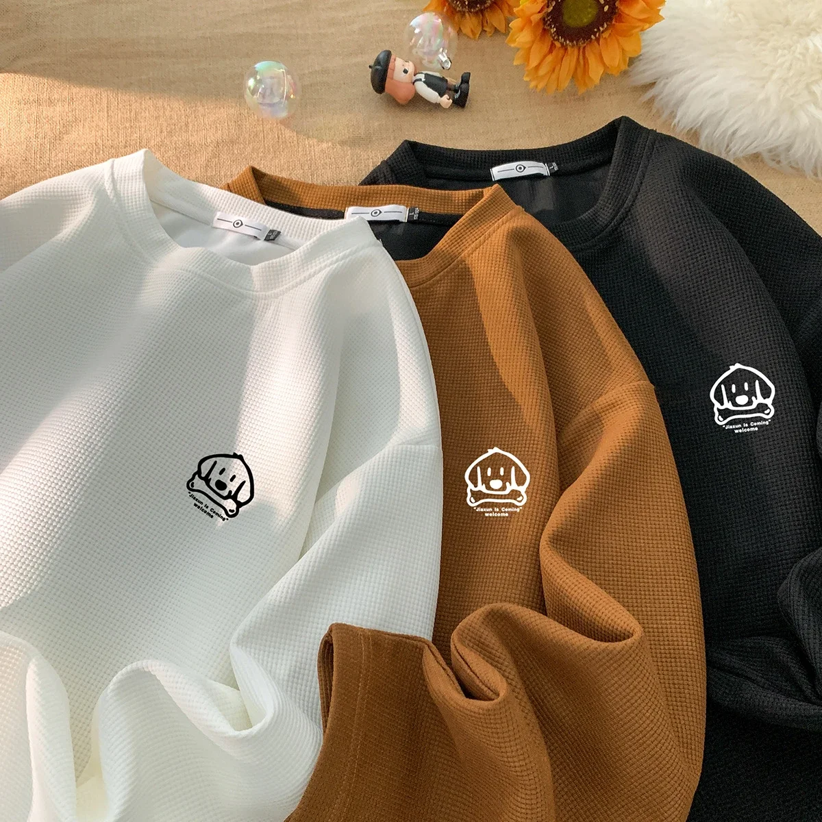 Men's Japanese Waffle Dog Print Sweatshirt