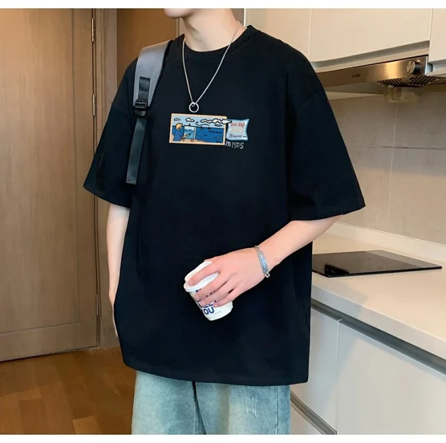 Men's Heavyweight Cotton T-Shirt Plus Size Detail