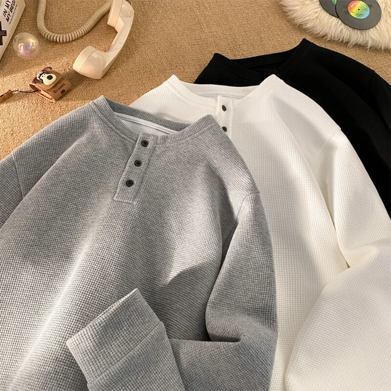 Japanese Retro Men's Thermal Waffle Tee